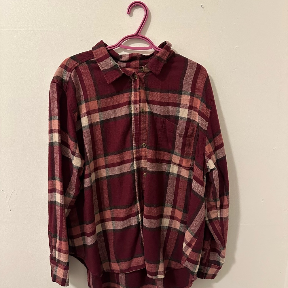 XL American Eagle Outfitters Burgundy Plaid Shirt
